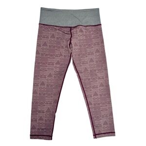 Vuori Purple Geo Print Heather Grey Crop Leggings Womens Size Small